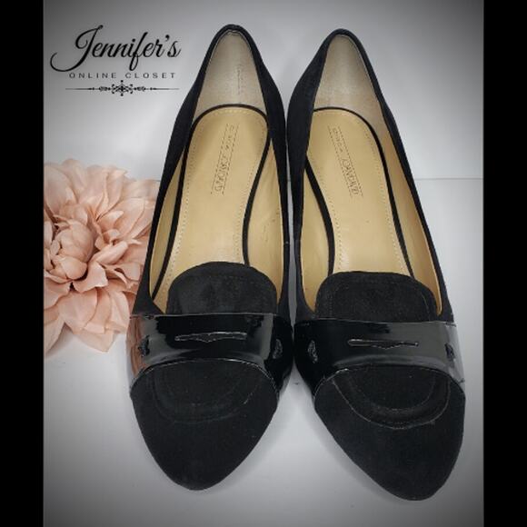 Joan & David Women's Black Manni Suede Loafer Wedges Size 8M - Picture 4 of 14